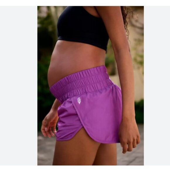 Free People x Hatch The Way Home Maternity Shorts‎ Purple size Large - Picture 12 of 12